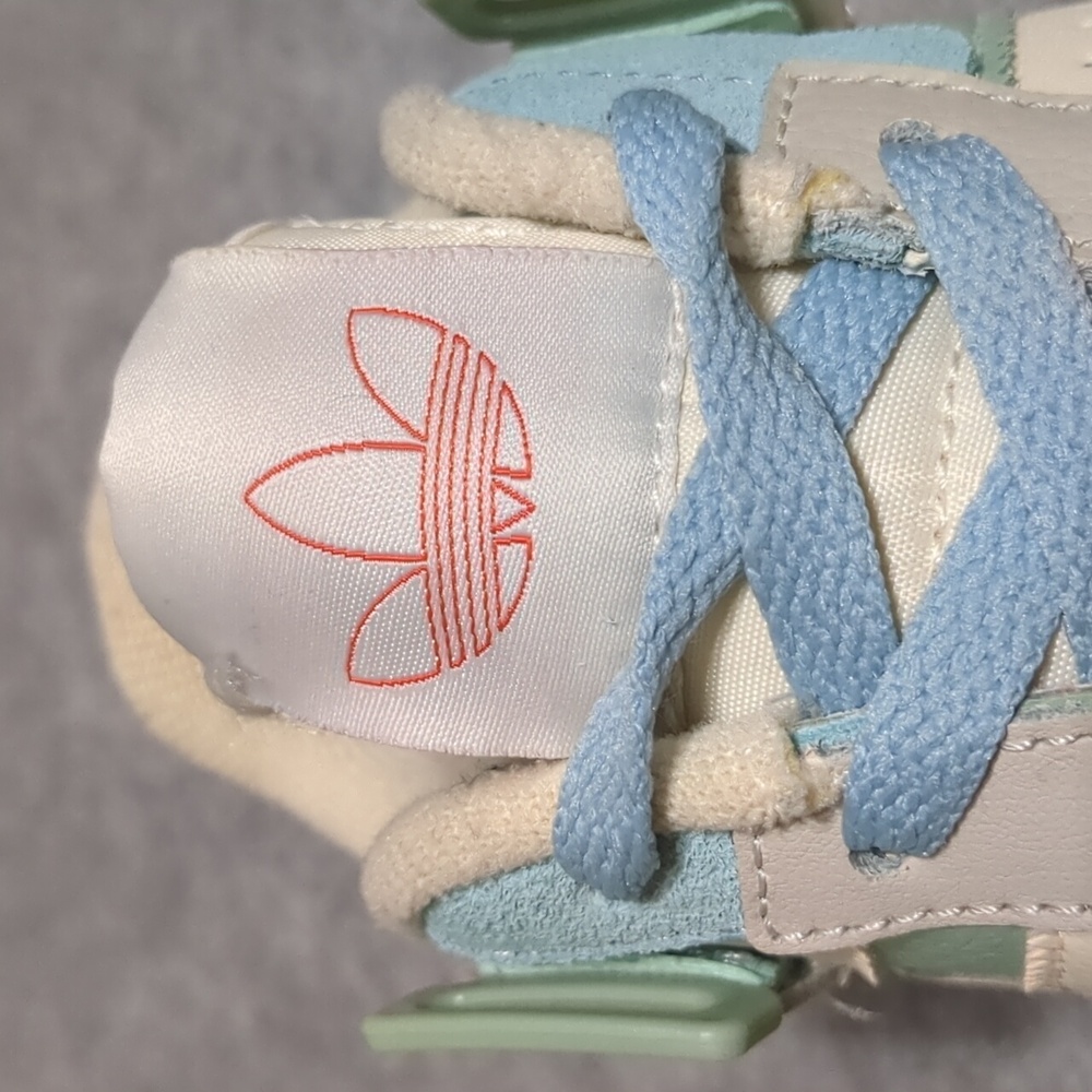 adidas originals Unisex Forum Exhibit Low Sneakers White/Pink/Blue Women's Sz6.5 - Picture 5 of 9